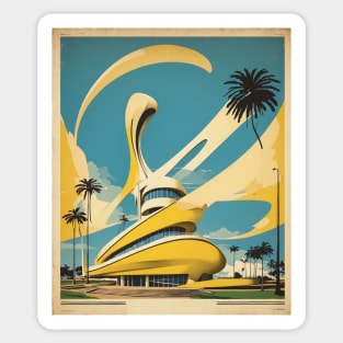 Museu Oscar Niemeyer Curitiba Brazil Vintage Tourism Travel Poster Art Sticker